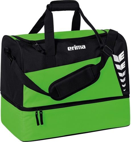 Erima six wings (small) sporttas met bodemvak - zwart green | maat: s