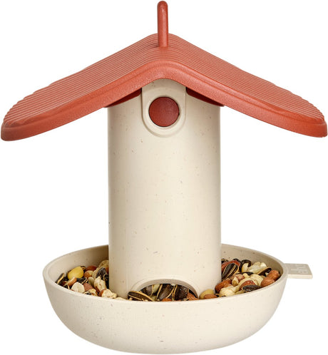 Elho cosy vogelvoederhuis - 100% gerecycled plastic - l17.8 x b17.8 x h23.3 cm - toscaans rood