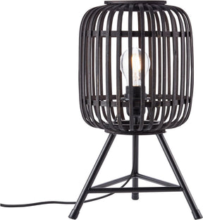 Brilliant woodrow - tafellamp - e27 max 1x60w - hout zwart