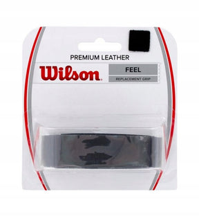 Wilson premium lederen grip - zwarte basis tennisgrip (1 stuk)