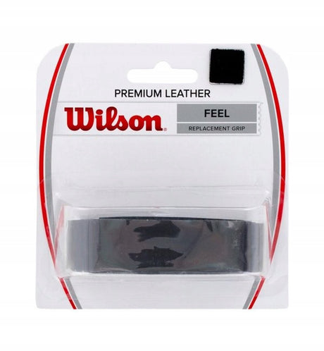 Wilson premium lederen grip - zwarte basis tennisgrip (1 stuk)