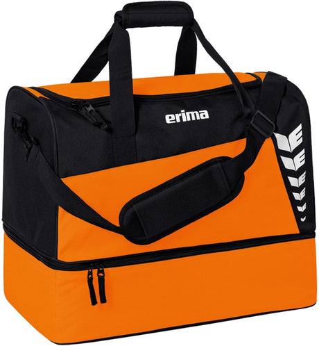 Erima six wings (large) sporttas met bodemvak - zwart oranje | maat: l