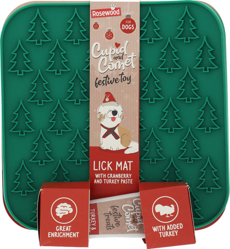 Rosewood cupid and comet likmat hond - met kalkoen en cranberrypasta - kerstboom - groen