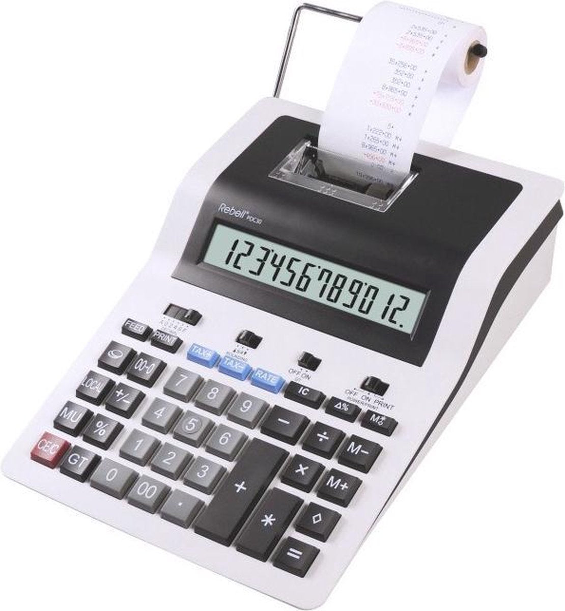 Rebell printcalculator - pdc30 wb - wit-zwart - re-pdc30-wb