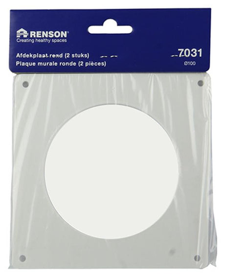 Renson 1006426 - set 2 st.pvc afdekplaten 7031 wit ø 100 | 5 stuks
