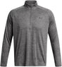 Under armour ua tech textured 1 2 zip-gry heren sportshirt - castlerock - zwart s