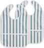 Meyco baby fat stripe slab met opvangbakje - 2-pack - jeans blue