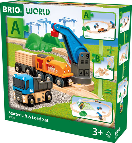Ravensburger brio world â€“ 36028 set voor beginners heffen en laden | set speelgoedtreintjes voor kinderen vanaf 3 jaar