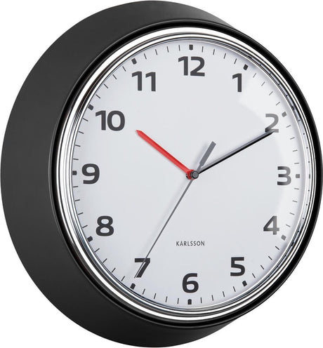 Karlsson wandklok modern retro - zwart - ø34cm - wandklok retro