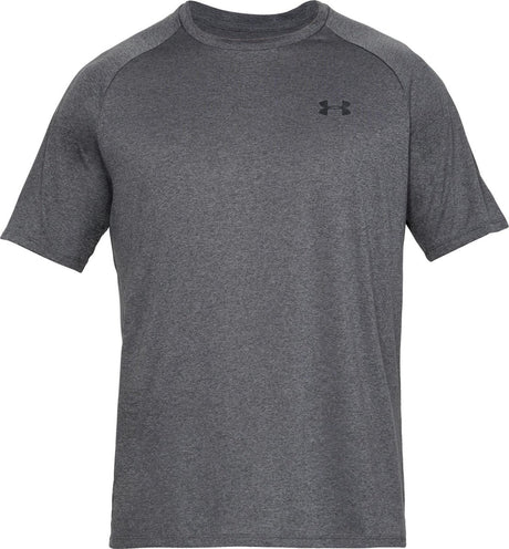 Under armour ua tech 2.0 ss tee-gry heren sportshirt - carbon heather - zwart