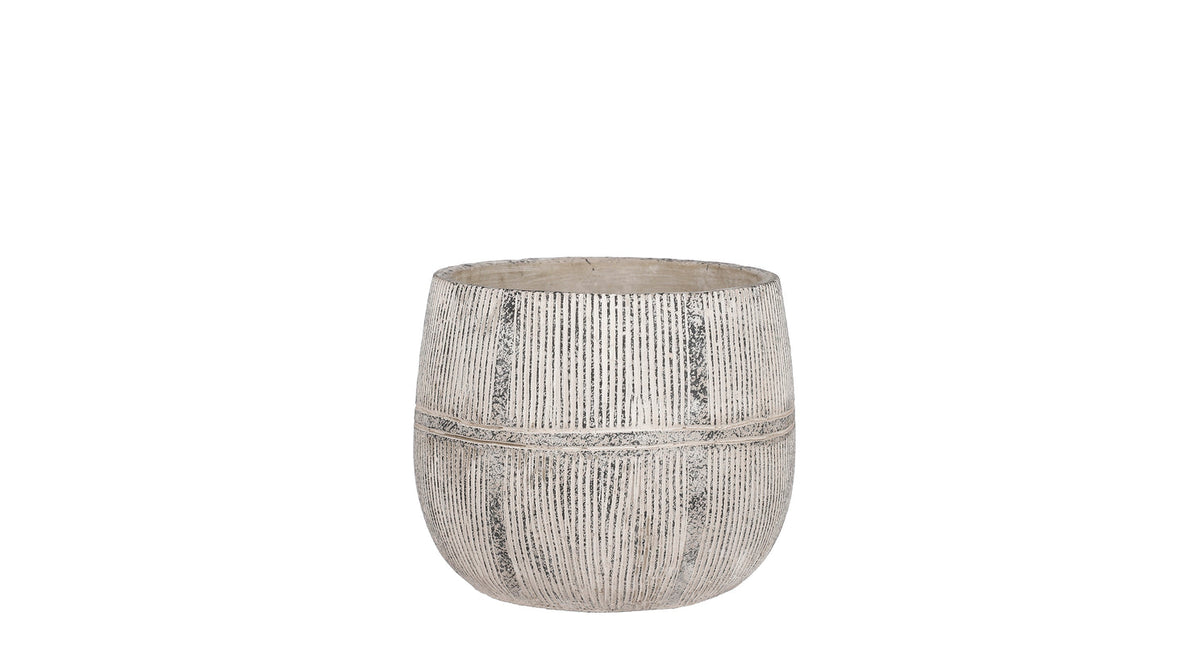 Olaf pot rond grijs - h15,5xd18,5cm