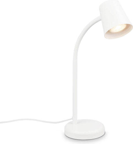 Briloner skriva - tafellamp - bureaulamp - met snoer - draaibaar tafellampje - excl. gu10 - 13 x 38,5 cm - wit