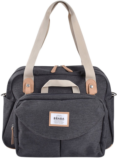 Béaba geneva ii luiertas 23 l - modulaire verzorgingstas met afneembaar voorvak - 16 vakken voor baby- en ouderspullen - inclusief verschoonmat, isothermische flessenhouder en fopspeenhouder - dark heather grey