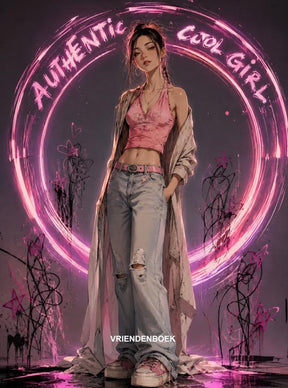 Authentic cool girl - vriendenboek (nederlands) - geel