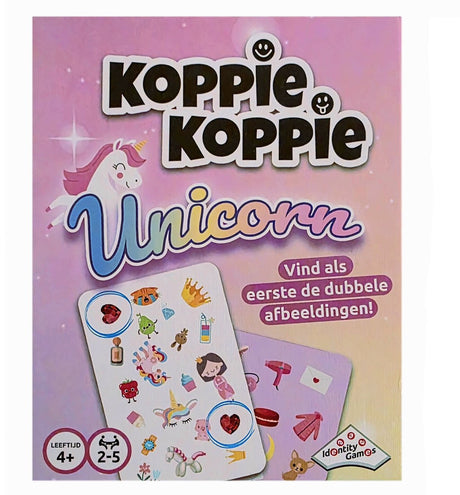 Identity games unicorn koppie koppie kaartspel - 10 minuten spel - vakantiespel - vanaf 4 jaar