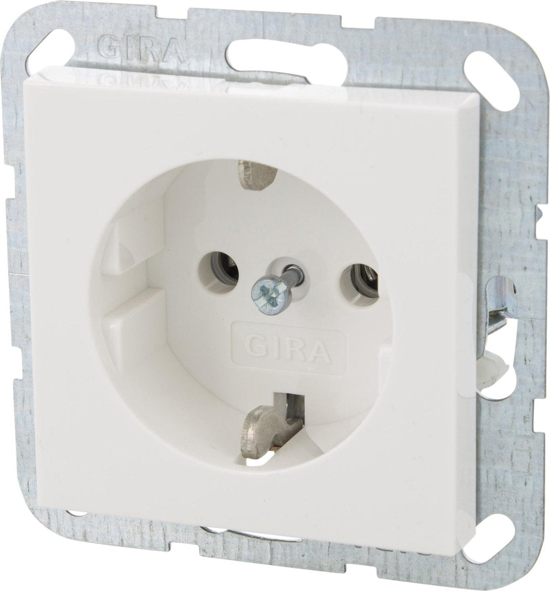 Gira system 55 contactdoos – inbouw – 1–voudig – randaarde – polarwit – 10 stuks