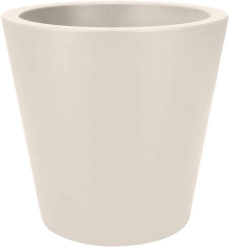 Elho pure straight round 50 - grote bloempot voor binnen en buiten - gerecycled plastic - ø 49.5 x h 51 cm - linen white