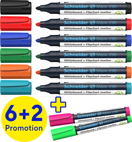 Schneider schrijfwaren schneider whiteboard stiften - maxx 290 - doos 8 stuks - s-129098