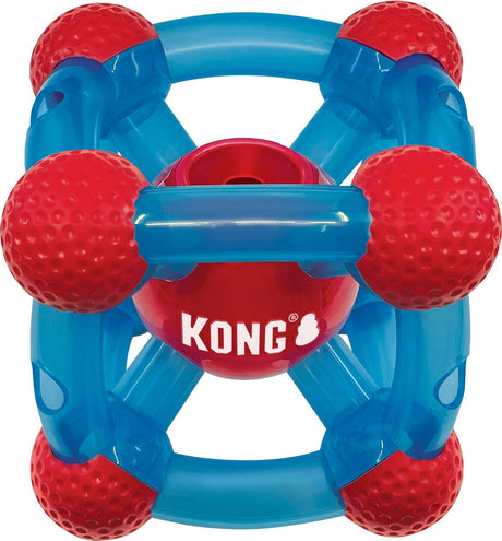 Kong rewards tinker - zes openingen - unie ontwerp - 14,5x14,5x14,5 cm - rood blauw one size