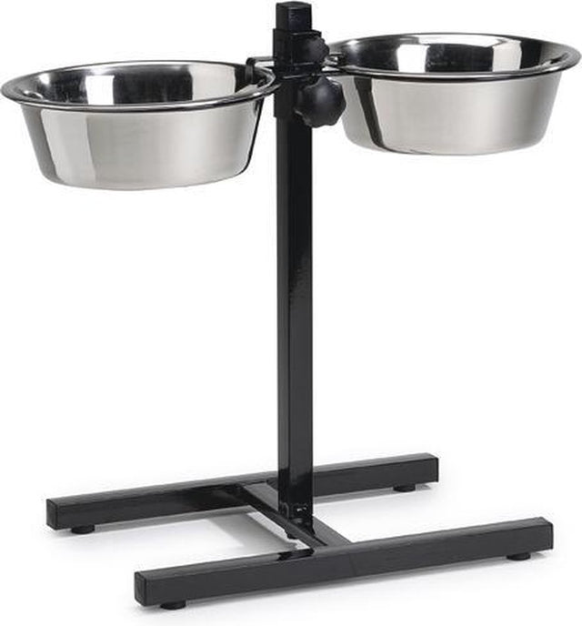 Beeztees standaard - dinerset hond - zwart - 25 cm