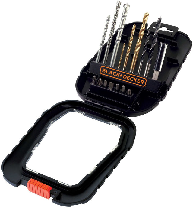 Black+decker 16 delige titanium boren en bits family set - a7186-xj