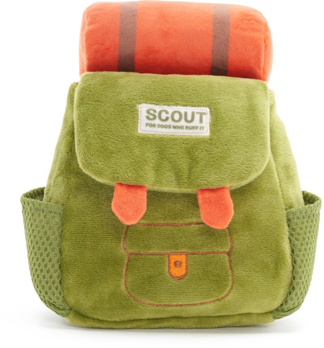 Bark - rowdy ruckus - pluche - snack rugzak - hide seek - groen - 20x17x8 cm