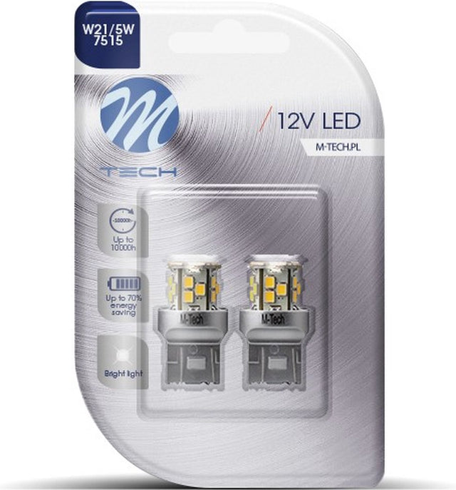 M-tech led w21 5w 12v - basic 21x led diode - wit - set