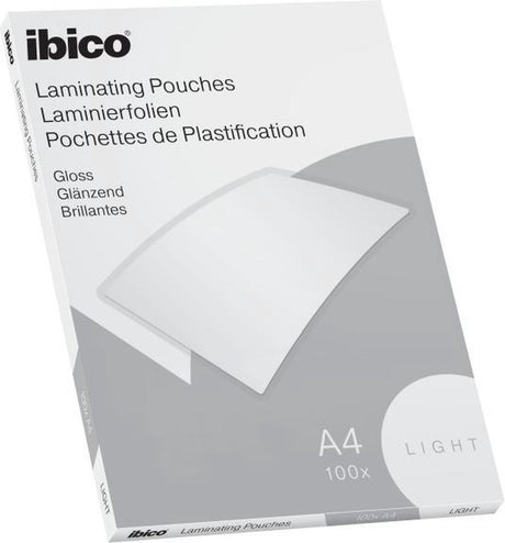 Ibico basics a4 lamineerhoezen, glanzend - 80 micron - 100 stuks - glashelder