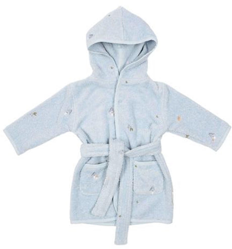Little dutch badjas - maat 74 80 - badjas kind jongens meisjes - blauw - forest friends 74 80