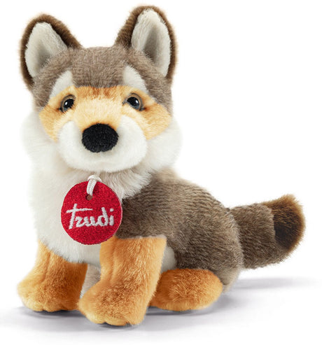 Trudi - no knuffel wolf parco dello stelvio 17 cm - handgemaakt in italië - pluche knuffel - knuffeldier voor jongens en meisjes - grijs - 9x16x17 cm maat xs