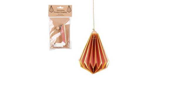 Ornament druppel roze - h13,5xd12cm
