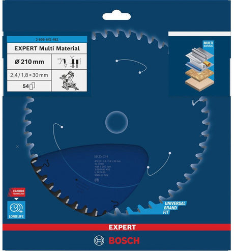 Bosch - cirkelzaagblad expert for multi material 210 x 30 x 2,4 mm, 54