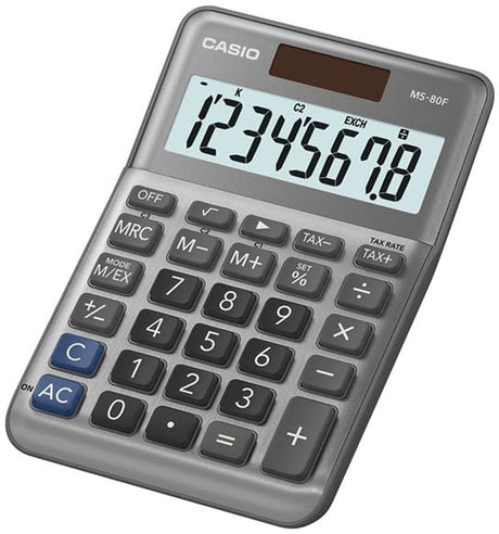 Casio ms-80f- bureaurekenmachine - compact formaat, met btw-berekening