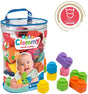 Clementoni 20x soft clemmy stapelblokken - baby speelgoed blokken - zachte foam speelblokken - sensorisch speelgoed voor 6 - 36 maanden