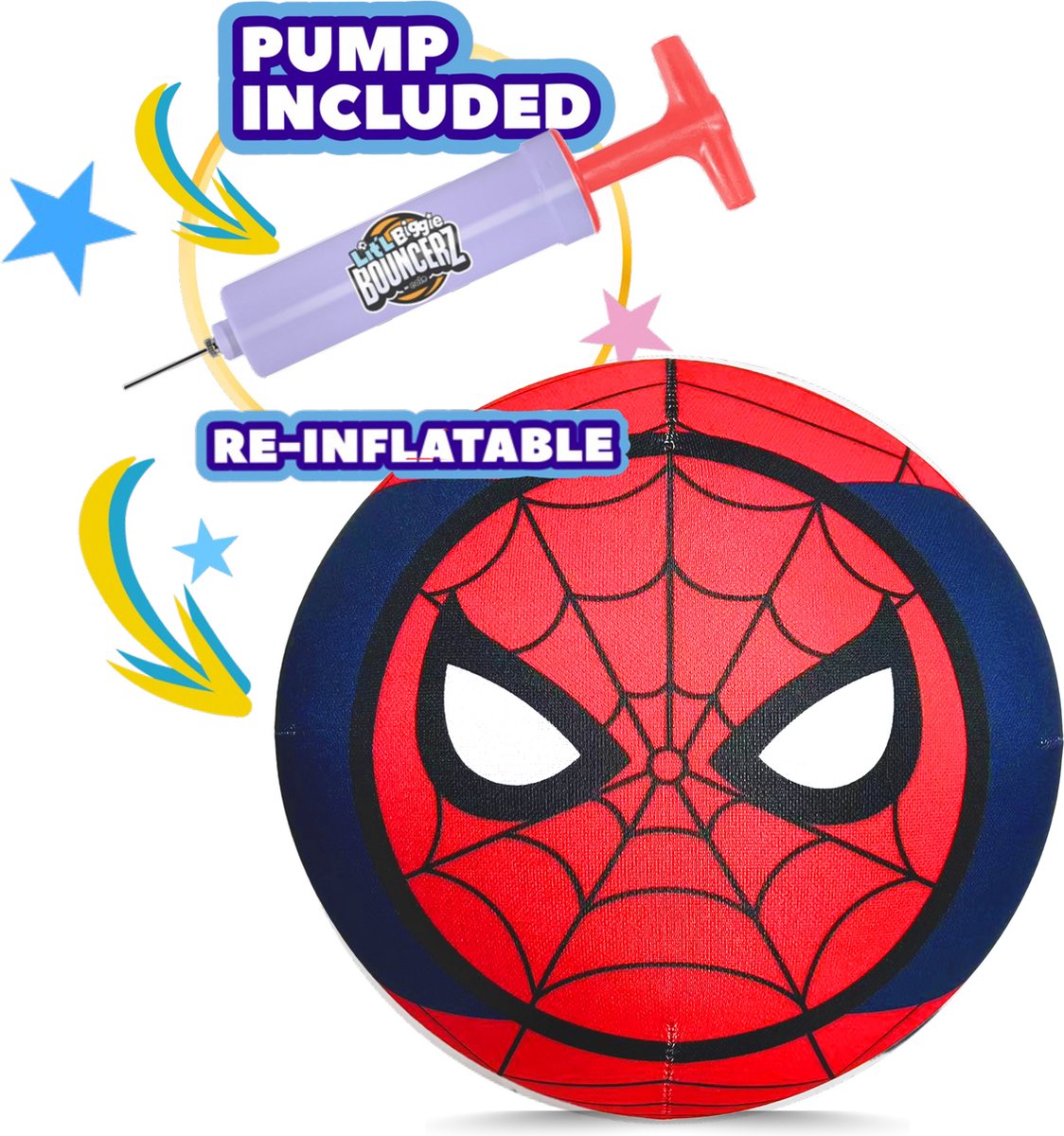Eolo lit'l biggie bouncerz spiderman - opblaasbare speelgoedbal