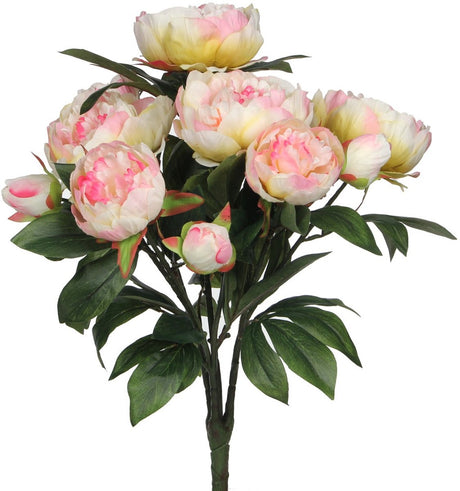 Mica decorations pioenroos kunstbloemen boeket - h55 x ø40 cm - lichtroze