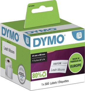 Dymo etiketten labelwriter ft 89 x 41 mm (300 stuks)