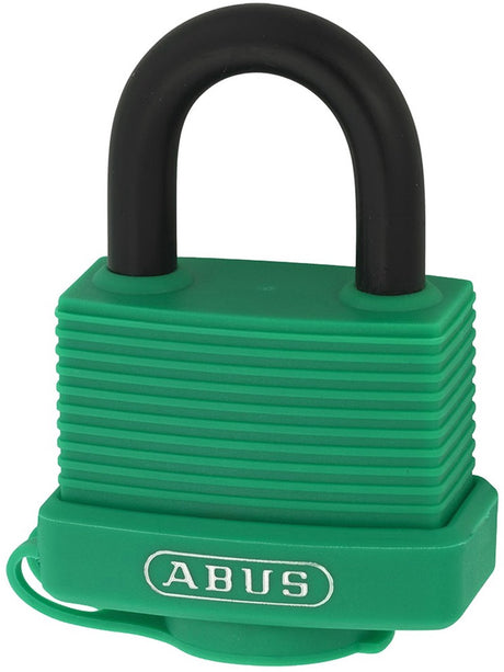 Abus hangslot 70ib-45 - 45 mm - massief messing - beugel van edelstaal met kunststofmantel - incl. 2 sleutels - dubbele beugelvergrendeling - gekapseld slot met drainagekanalen - groen