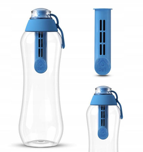 Dafi serie - waterfles met filter - blauw - 0,5l - inclusief filter one size