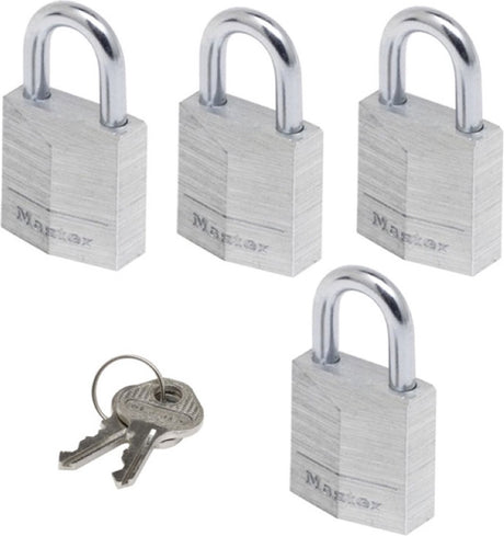 Masterlock hangslot 20 mm aluminium - 4 stuks