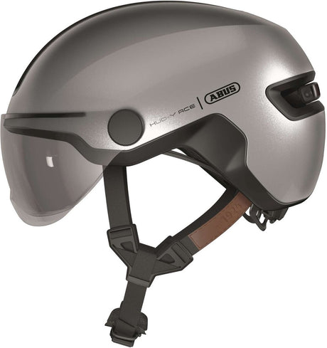 Abus fietshelm hud-y ace gleam silver m - 54-58 cm - zilver - geschikt voor gebruik op elektrische fietsen - stadsfietsen - 430 g m