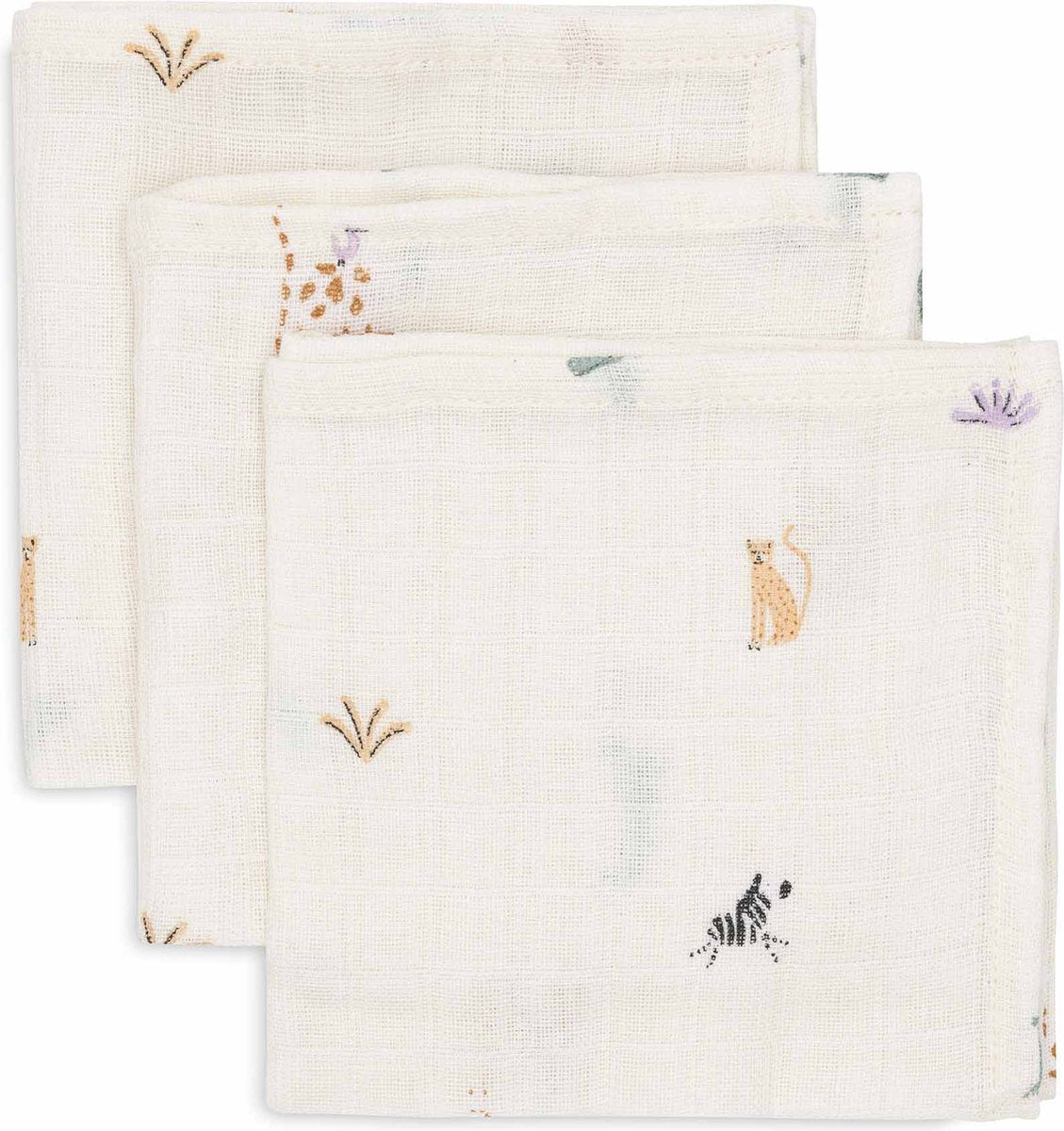 Jollein hydrofiel monddoekje 31x31cm jungle jambo (3pack)