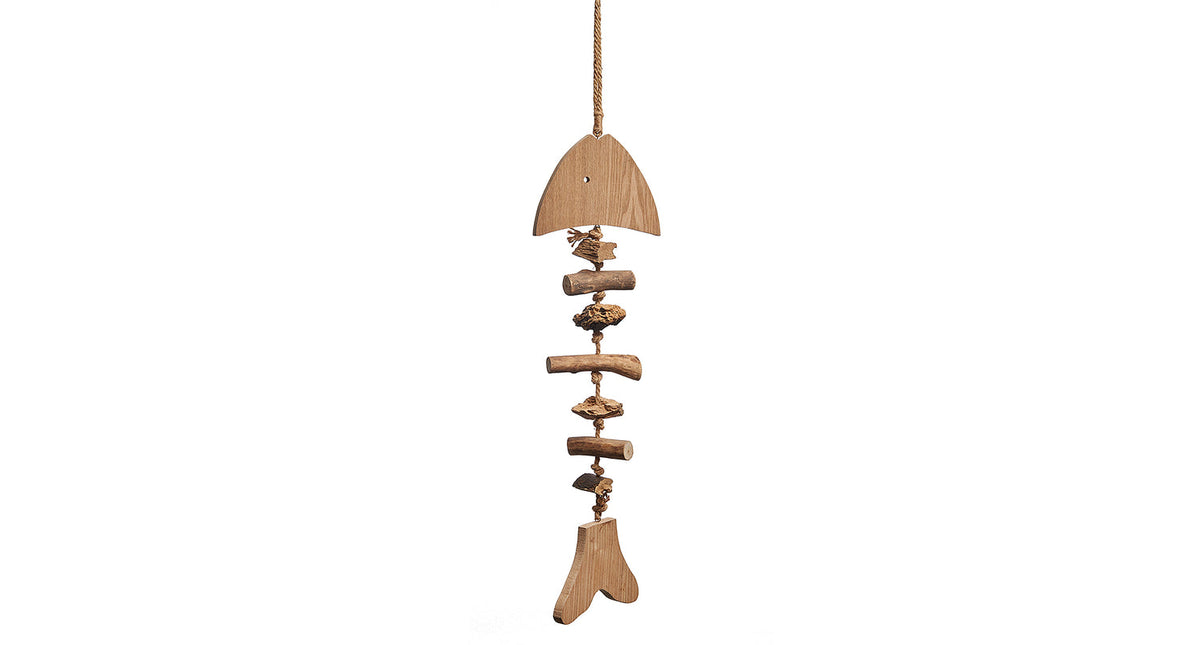 Wooden fish skeleton 19x70cm