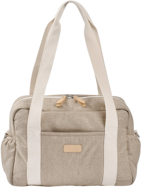 Béaba paris luiertas 16 l clay - unisex babytas van 100% gerecycled grs-polyester - 10 binnen- en buitenvakken - geïsoleerd flessenvak en waterdichte voering - inclusief verschoningsmatje, kinderwagenhaken en trolley-rits