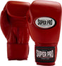 Super pro combat gear thai-pro lederen (thai)bokshandschoenen rood 16oz