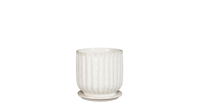 Tim pot round white - h16xd15,5cm
