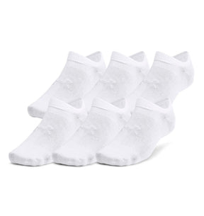 Under armour ua essential no show 6pk unisex sportsokken - wit - grijs 42-47