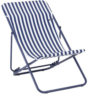 Lafuma maxi transat - strandstoel - inklapbaar - verstelbaar - airlon - indigo (blauw) gestreept