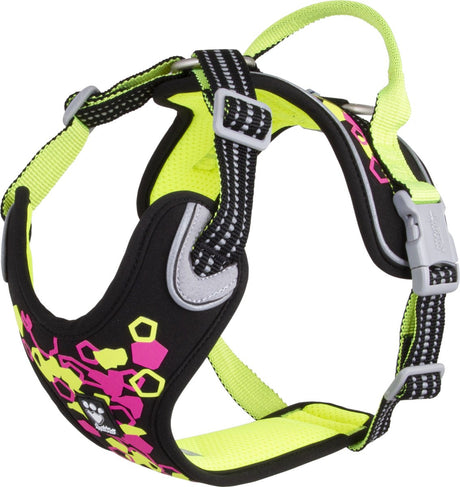 Hurtta weekend warrior harness - hondenharnas - neon licorice - borstomvang: 40-45 cm s