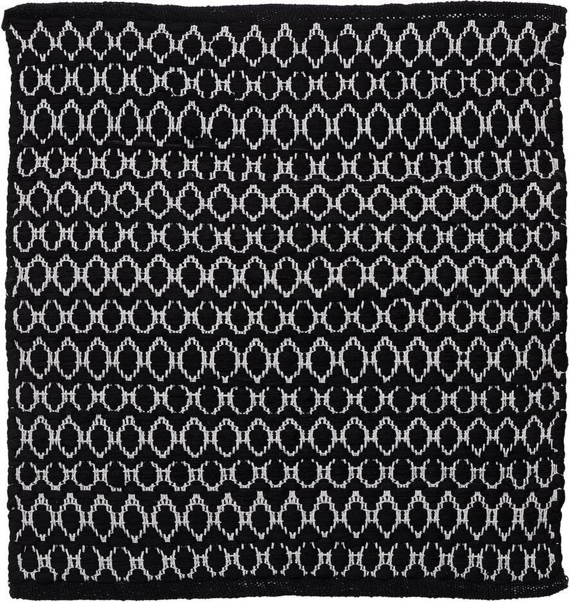 Sealskin - boho badmat 60x60 cm - polyester katoen - zwart